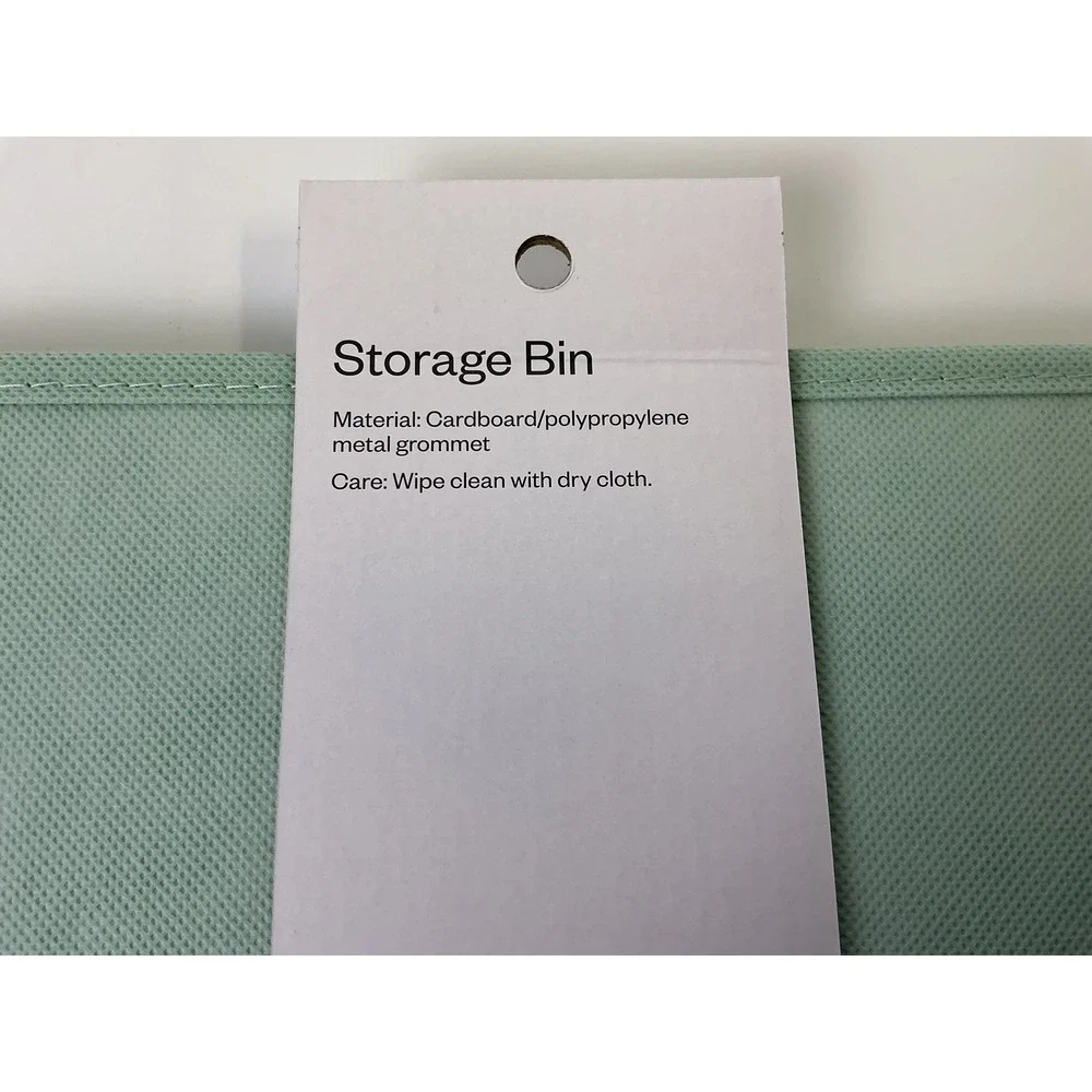 Set of 2 Room Essentials Sage Green Fabric Storage‎ Bin Organizer 10.5x10.5x11